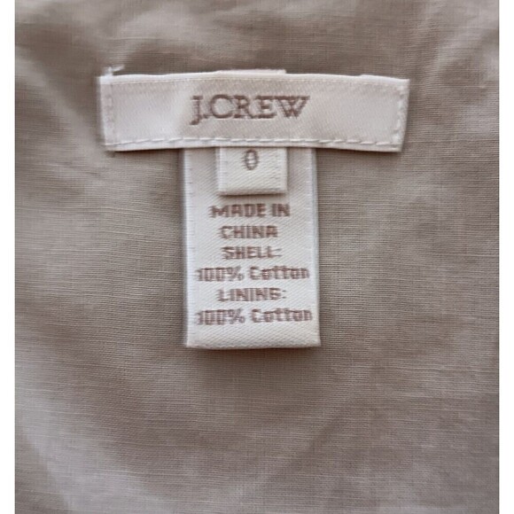 J Crew Women's Size 0 Sleeveless Gold Ruffle Front Cotton Work Top w/Side Zip - Picture 5 of 9